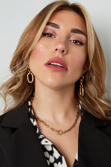 Ketting basic schakels ronde sluiting - Goud kleur h5 Afbeelding2